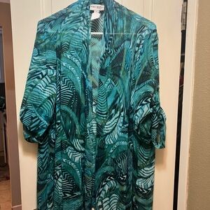 Kate & Mallory XL Tropical Green and Blue Kimono